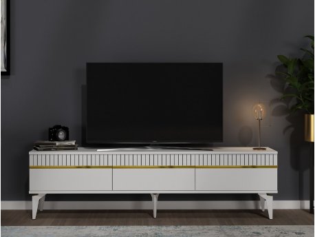 HANAH HOME TV polica Defne White Gold