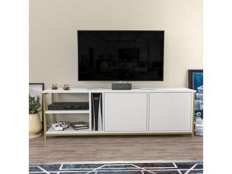 HANAH HOME TV polica Primrose White Gold