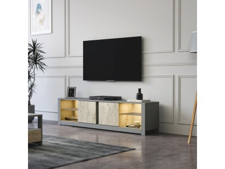 HANAH HOME TV polica Aydos Grey Travertine