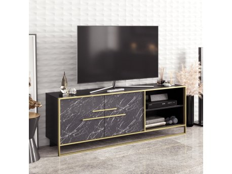 HANAH HOME TV polica Polka Black