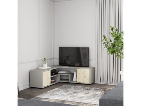 HANAH HOME TV polica Rosa Grey Travertine
