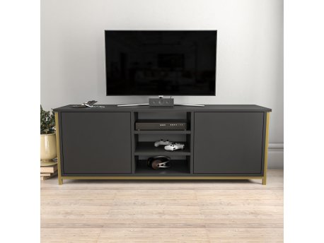 HANAH HOME TV polica Otis Gold Anthracite