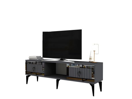 HANAH HOME TV polica Linda Anthracite Silver