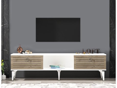 HANAH HOME TV polica Arona White Walnut
