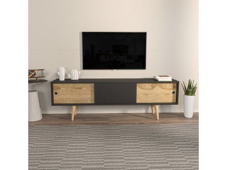 HANAH HOME TV polica Ecrin Anthracite Oak