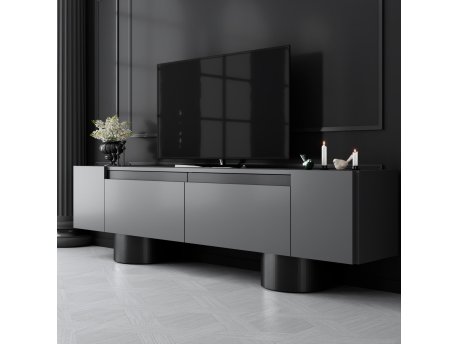 HANAH HOME TV polica Bohem Anthracite Black