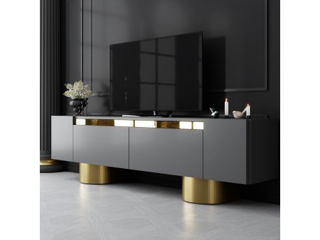 HANAH HOME TV polica Bohem Anthracite Gold