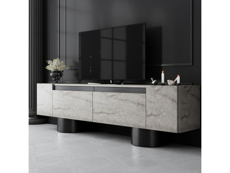 HANAH HOME TV polica Bohem Travertine Black