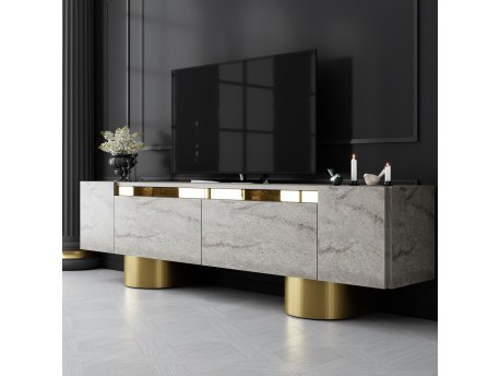 HANAH HOME TV polica Bohem Travertine Gold