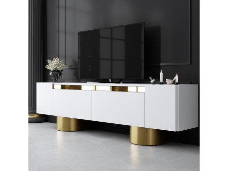 HANAH HOME TV polica Bohem White Gold
