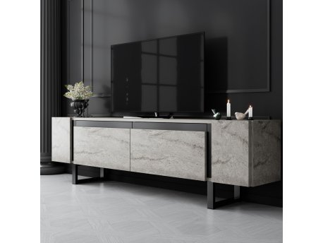 HANAH HOME TV polica Yildiz Travertine Black