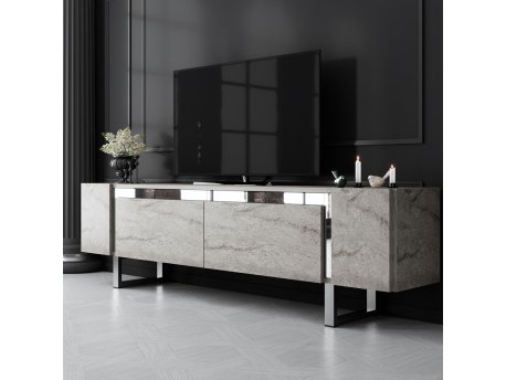 HANAH HOME TV polica Yildiz Travertine Silver