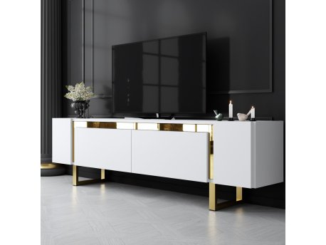 HANAH HOME TV polica Yildiz White Gold