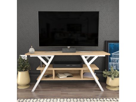 HANAH HOME TV polica Minerva White Oak