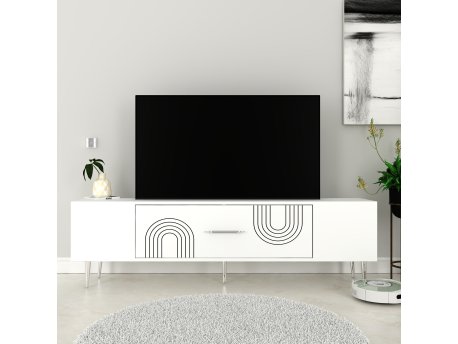 HANAH HOME TV polica Dekol2 White Silver