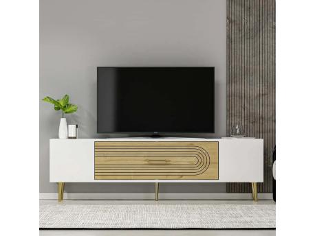 HANAH HOME TV polica Dekol3 White Sapphire Oak Gold