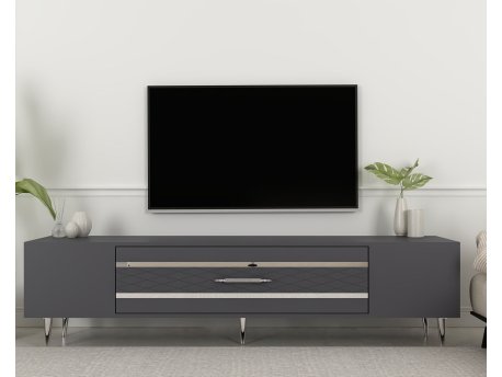 HANAH HOME TV polica Dekolp2 Anthracite Silver