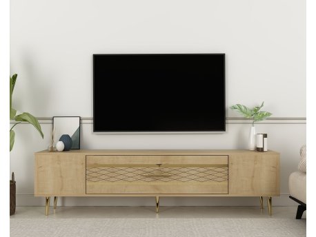 HANAH HOME TV polica Dekolp2 Sapphire Oak Gold