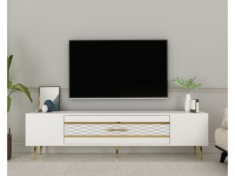 HANAH HOME TV polica Dekolp2 White Gold