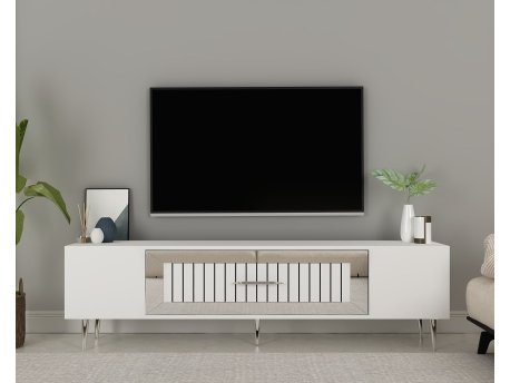 HANAH HOME TV polica Dekolp3 White Silver