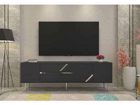 HANAH HOME TV polica Dekolp5 Anthracite Silver