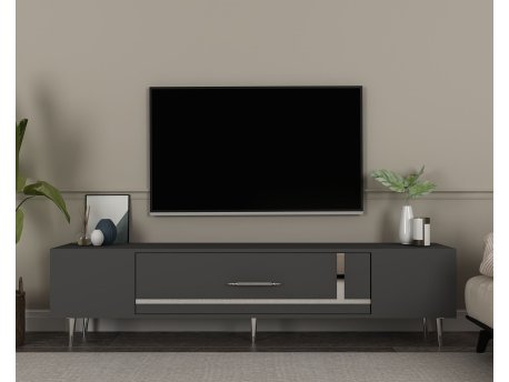 HANAH HOME TV polica Dekop1 Anthracite Silver