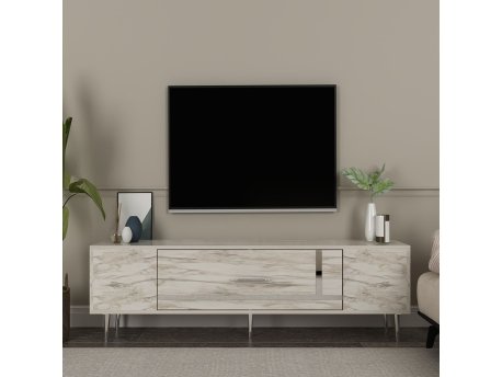 HANAH HOME TV polica Dekop1 Ephesus Marble Silver