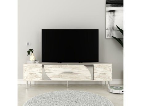 HANAH HOME TV polica Dekop2 Ephesus Marble Silver