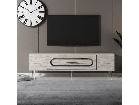 HANAH HOME TV polica Dekop3 Ephesus Marble Silver