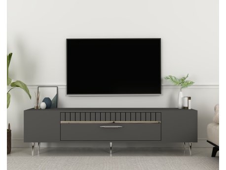 HANAH HOME TV polica Dekolp1 Anthracite Silver