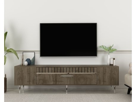 HANAH HOME TV polica Dekolp1 Walnut Silver