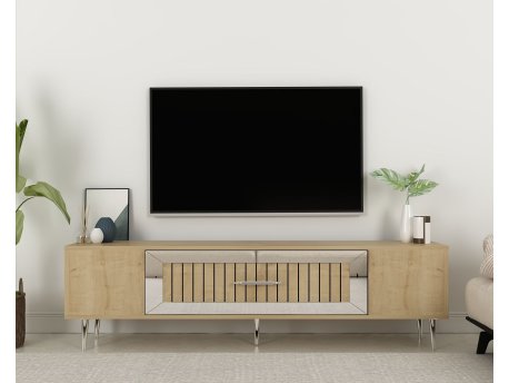 HANAH HOME TV polica Dekolp3 Sapphire Oak Silver