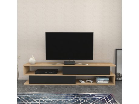 HANAH HOME TV polica Cortez Oak Anthracite