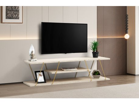 HANAH HOME TV polica Canaz Gold Travertine