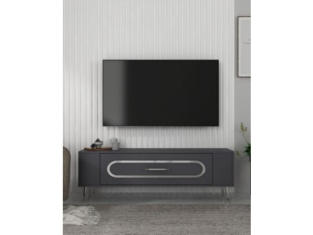 HANAH HOME TV polica Retrop3 Anthracite Silver