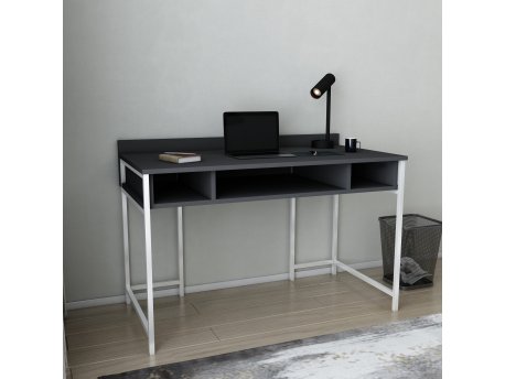 HANAH HOME Radni sto Alma White Anthracite
