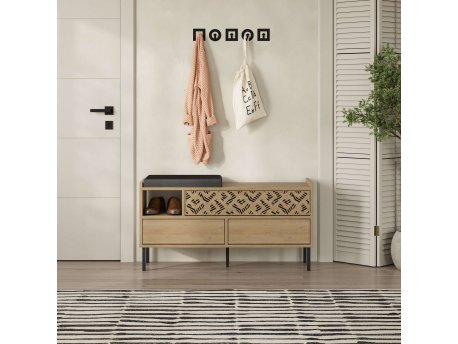 HANAH HOME Heaton Shoe Bench Sapphire Oak