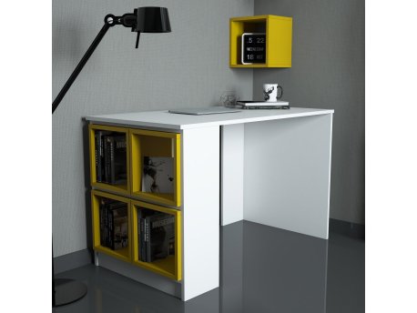 HANAH HOME Radni sto Box White Yellow