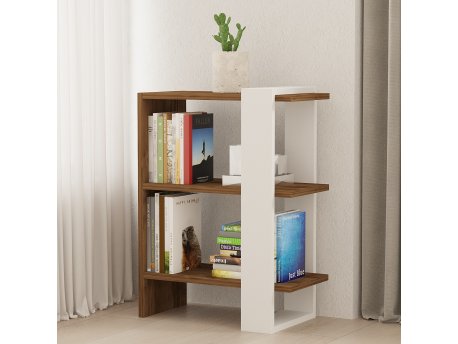 HANAH HOME Polica za knjige Gaye Walnut White