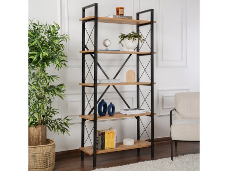 HANAH HOME Polica za knjige Elysian Atlantic Pine Black