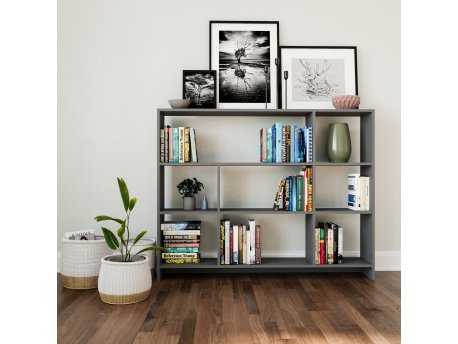HANAH HOME Polica za knjige Lavina Anthracite