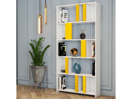 HANAH HOME Polica za knjige Lima White Yellow