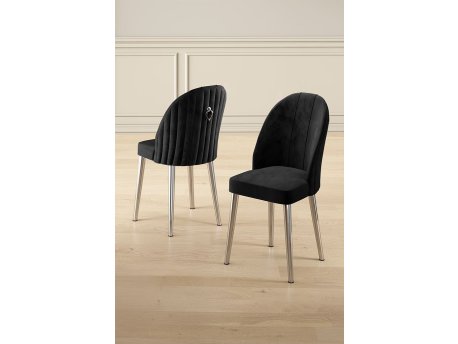 HANAH HOME Set 2 stolice Mara Black Chrome
