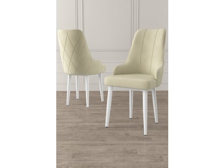 HANAH HOME Set 2 stolice Trex Cream White
