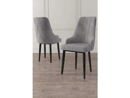 HANAH HOME Set 2 stolice Trex Grey Black