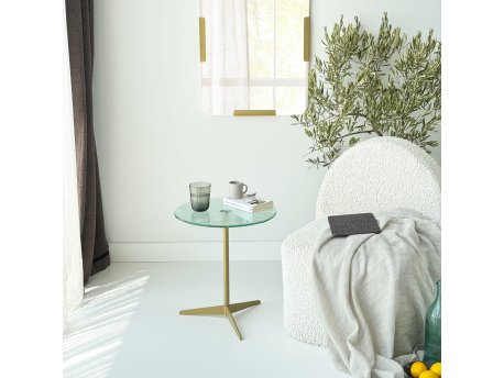 HANAH HOME Pomoćni stočić Solis 40 Gold Transparent