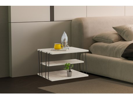 HANAH HOME Pomoćni stočić Lifon Black Travertine