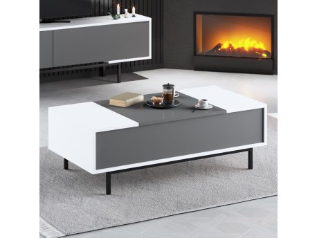 HANAH HOME Sto za dnevnu sobu Force Anthracite White Black