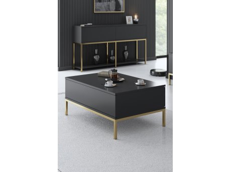 HANAH HOME Sto za dnevnu sobu Lord Anthracite Gold