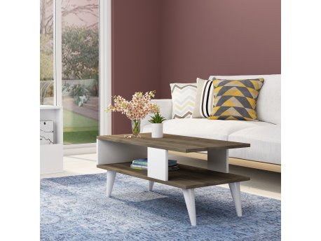 HANAH HOME Sto za dnevnu sobu Ayca Walnut White